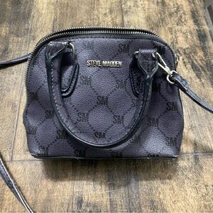 Steve Madden Black Mini Bag with Logo Pattern